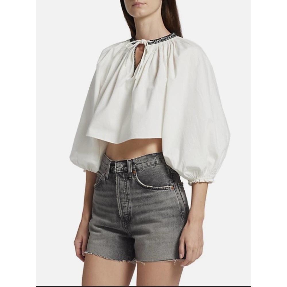 RE/DONE LEVIS Victorian Cut Off Blouse